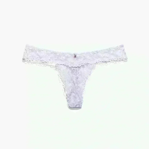 Savage X FENTY Floral Lace Thong Lavender Size Large - Picture 3 of 4